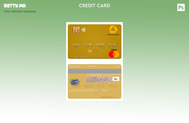 Модерен стил шаблон за мастер картички на Германија Commerz Bank